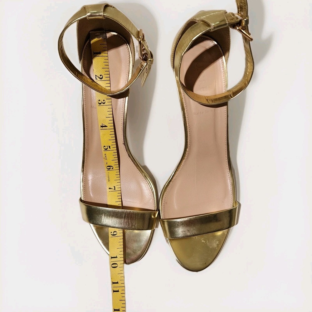 J.CREW, Leather C11179 Size‎ 9 Gold Stiletto Heel, Ankle Strap, Metallic Gold - Picture 6 of 9